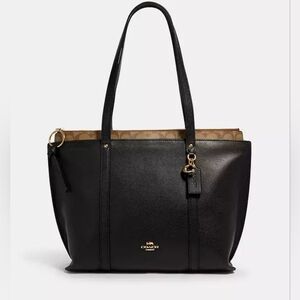 Coach May Tote With Signature Canvas Detail And COA